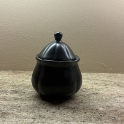 Home Decor Black Ceramic Bowl With Lid 