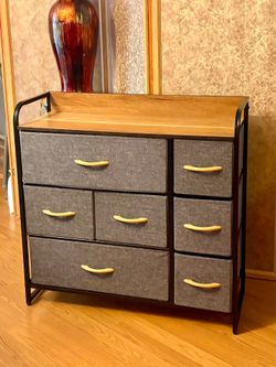 Cabinet with 7 Fabric Drawers 32x12x31