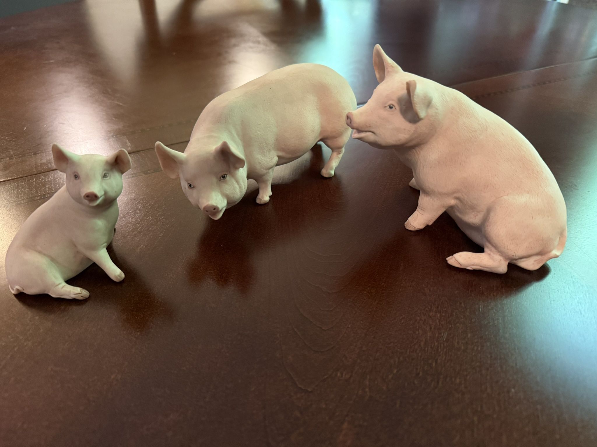 English Porcelain Pig Figurines (3) by John Aynsley