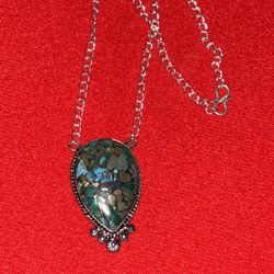 Azurite Malachite Pendant Chocker Necklace 