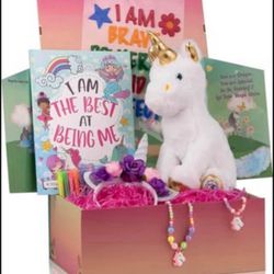 Brandnew Large Unicorn Surprise Box for Girls and Boys w/Unicorn Plush, Coloring Book and Markers, Jewelry and Horn Headband - Awesome Gift for Girls 