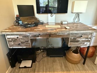 Rustic Industrial Desk – 60” x 24” – Great Home Office Desk