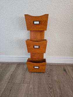 Vintage Wood Mail Organizer