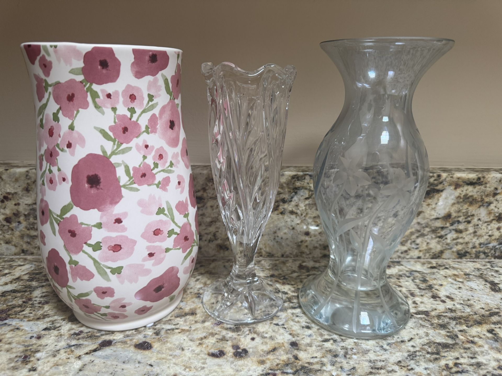 Set Of 3 Flower Vases