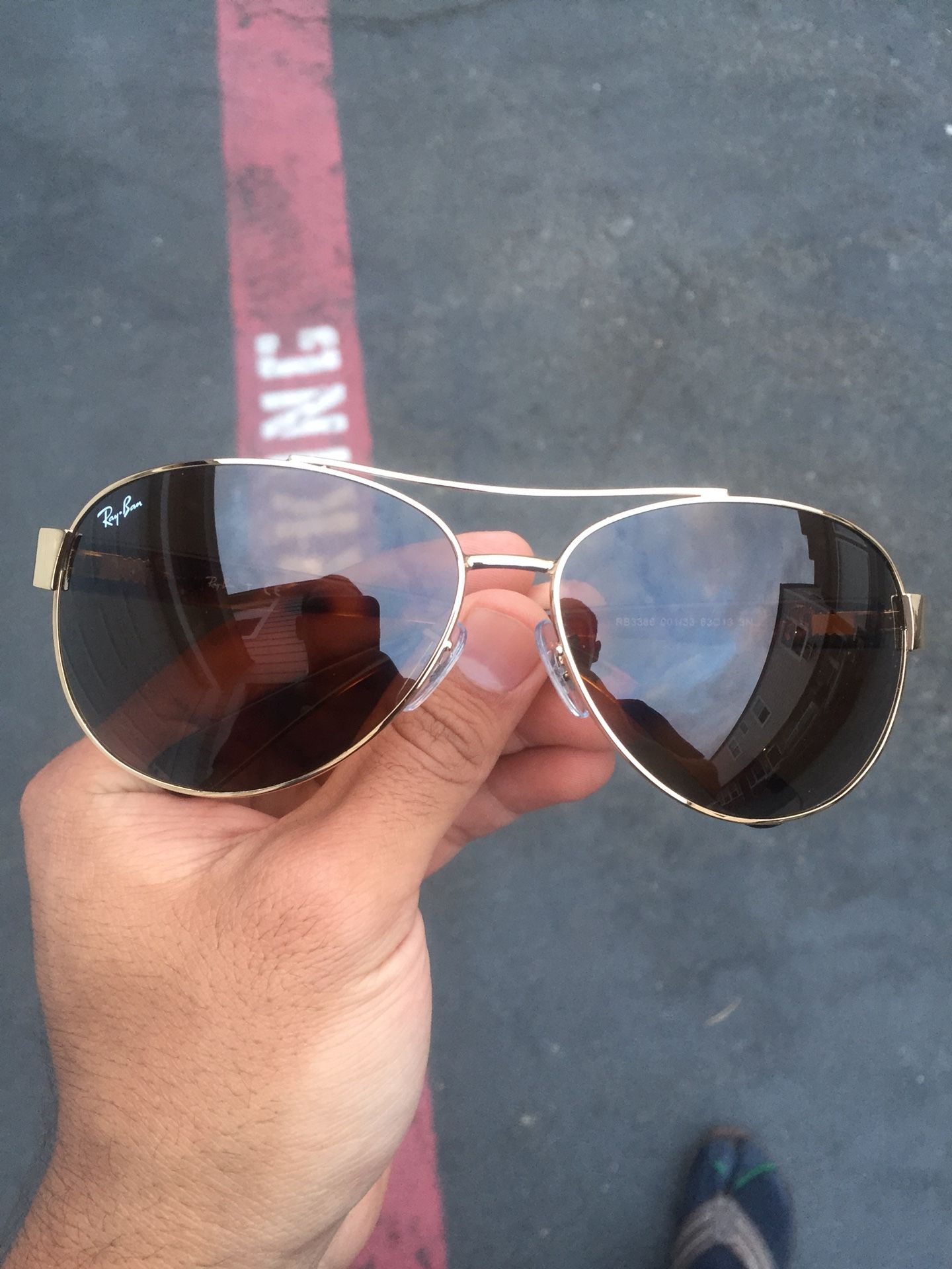 Ray Ban RB3386 Bubble Wrap Aviator Gold/Brown lens