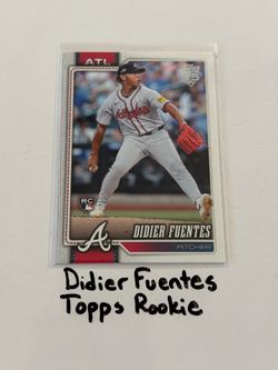 Didier Fuentes Atlanta Braves Pitcher Topps Rookie Card.