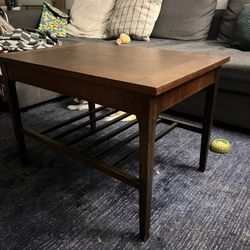 Antique mid-century modern Coffee Table - solid walnut table from 60’s