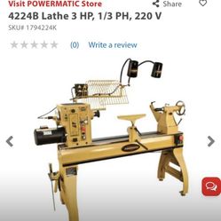 New  Powermatic 4224B  Lathe 3 Hp 220 