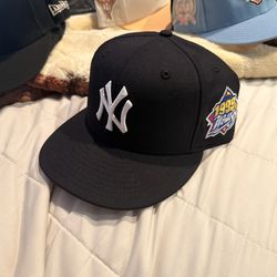 New York Yankees Navy Fitted Hat, 1999 World Series 7 1/4