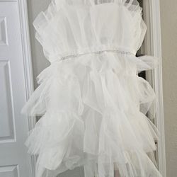 White Tulle Mini Dress