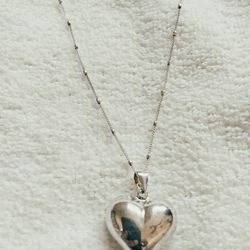 Sterling Silver Heart And Necklace 