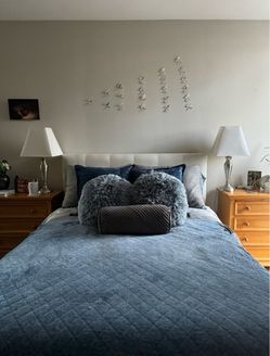 Full size bed frame and mattress