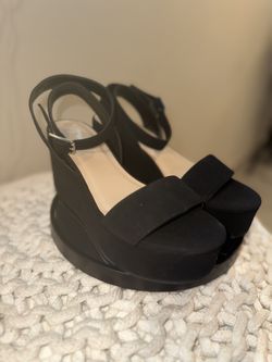 Black Suede Wedges 