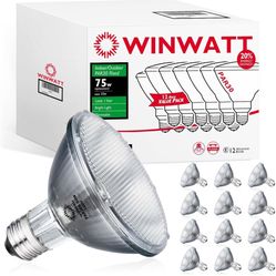  PAR30 Short Neck Flood 25° Beam 53W, 12 Pack 75W Eq. ECO Halogen Light Bulb E26 Dimmable 2900K CRI100 120V (Count of 12)