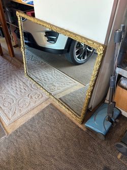 Wooden decorated framed mirror