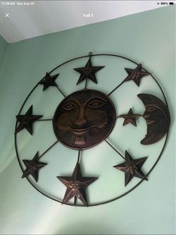 Sun moon and stars circle decor