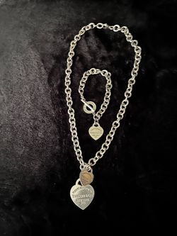 Tiffany and Co sterling silver necklace and bracelet set