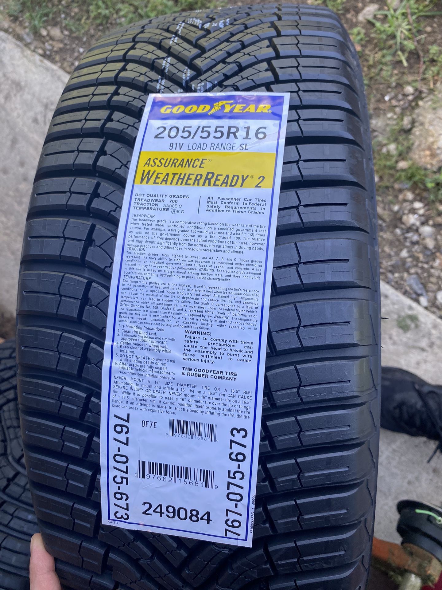 205.55R16 Goodyear Assurance Weather Ready Set Of Four Tires 