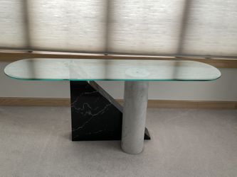 Glass ans marble console table
