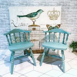 Vintage Solid Wood Accent Chairs