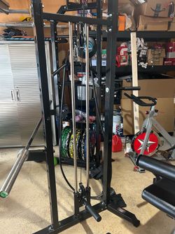 Black Cable Pulley Tower Home Gym Machine