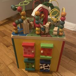 Large Wooden Activity Cube For Toddlers