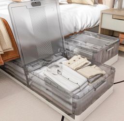 2-Pack Under Bed Storage with Wheels, 108 QT Large Collapsible & Stackable Containers, Foldable Organizer Bins for Blankets, Shoes, Books, Bedroom Clo
