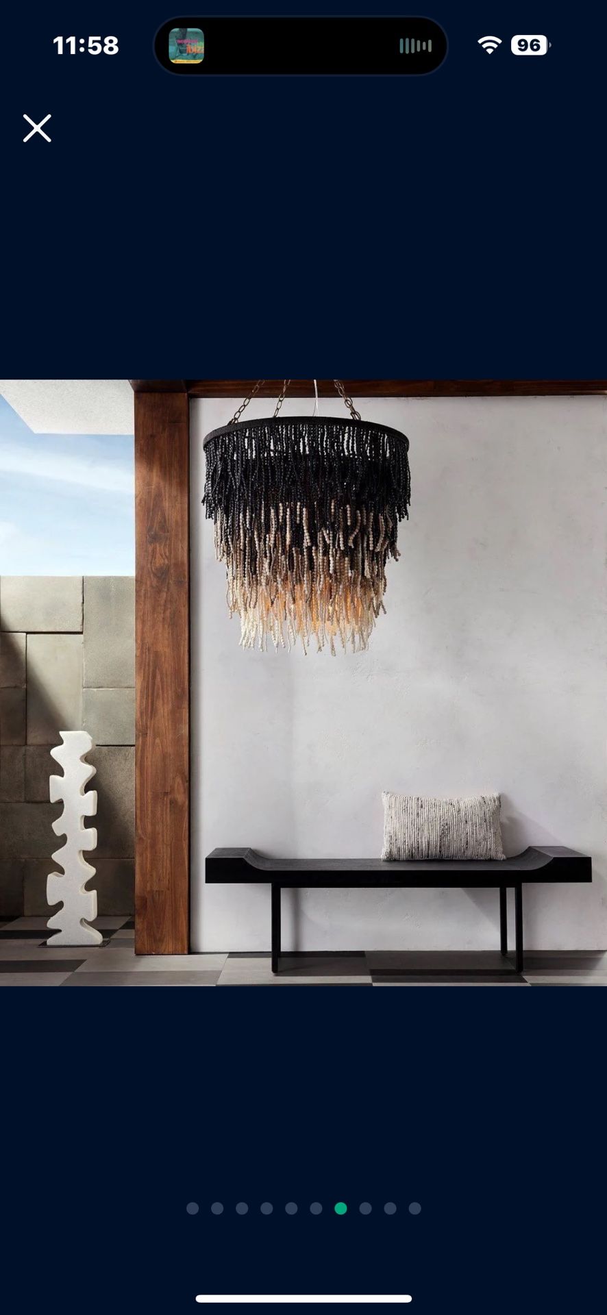 60" Lanny Black Walkway Bench.