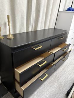 NUEVA COMODA NEGRA DE 6 CAJONES🌟