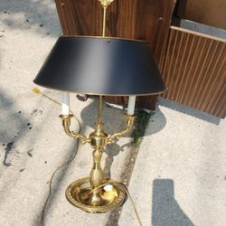 Vintage Brass Tall Candle Lamp 