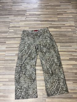 Leopard print jeans baggy