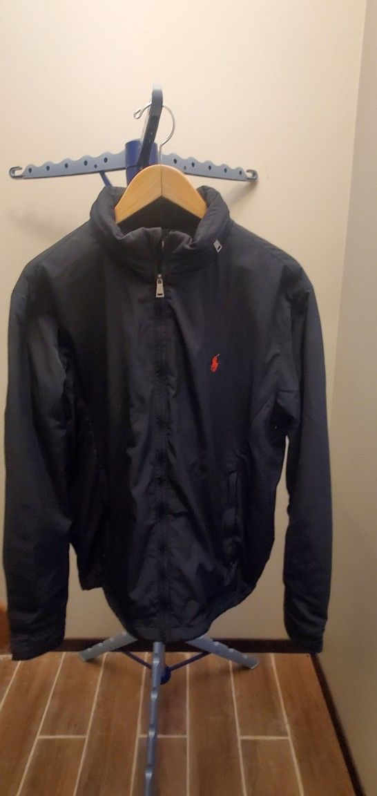 POLO JACKET WITH Hoodie Color BLACK size L