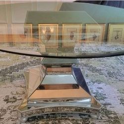 Bassett Mirrored Moiselle 60 Inch Dining Table Hollywood Glam 3179-700-905EC