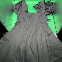 Lulus Forever Trendy Black Puff Sleeve Pleated Cocktail Baby Doll Dress