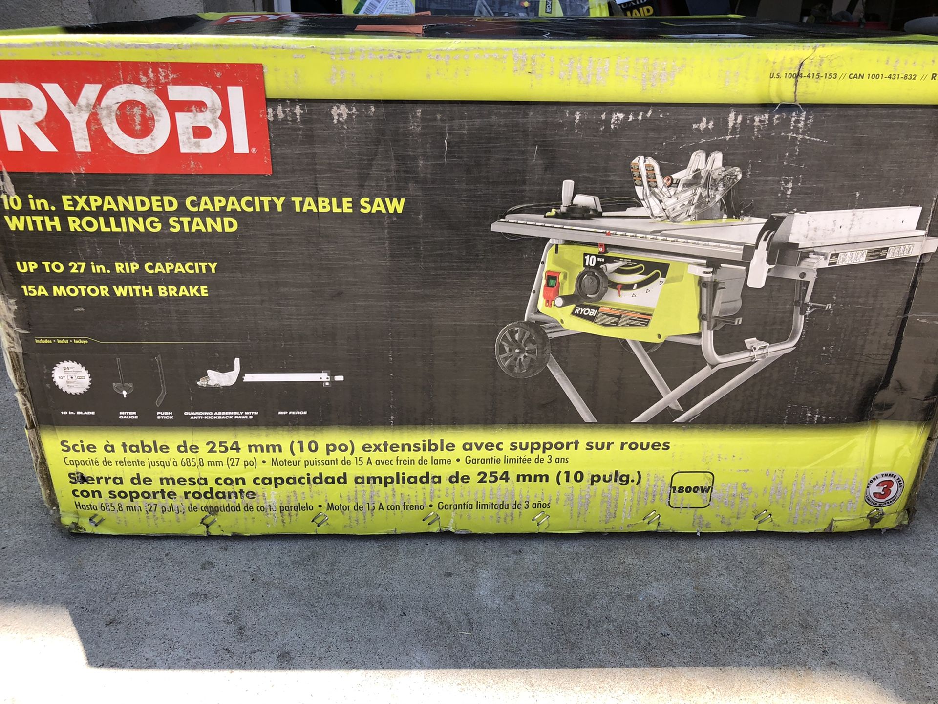 Ryobi table saw