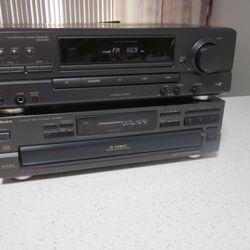 Vintage Audio System . Technics High Power Stereo Receiver And 5-disc CD Player ( 2 Units )  In Excellent Condition , Near Mint . Must See  . 