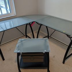 Glass top 2024 printer stand