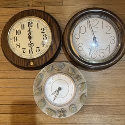 🕰️ Unique Wall Clocks – $15 Each OBO or All 3 for $40