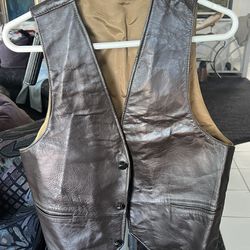 Vintage Leather Vest Size 38