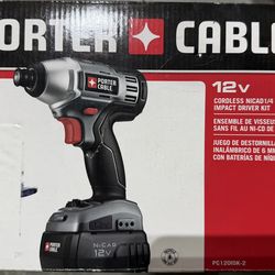 PORTER CABLE,  12v CORDLESS NICAD1/4 IN. IMPACT DRIVER KIT