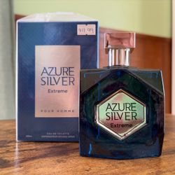 Azure Silver Extreme Pour Homme Eau de Toilette EDT Perfume Fragrance 3.4oz/100mL