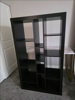 IKEA Kallax Black Wood Bookcase