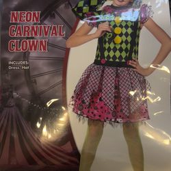 Neon Carnival Clown Costume 