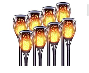 BRAND NEW PATHWAY SOLAR TORCH WITH FLICKERING FLAMES 8 PACK