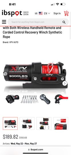 XPV AUTO 3000 lb 12V DC Electric Winch, Handheld Remote and Corded Control Recovery 