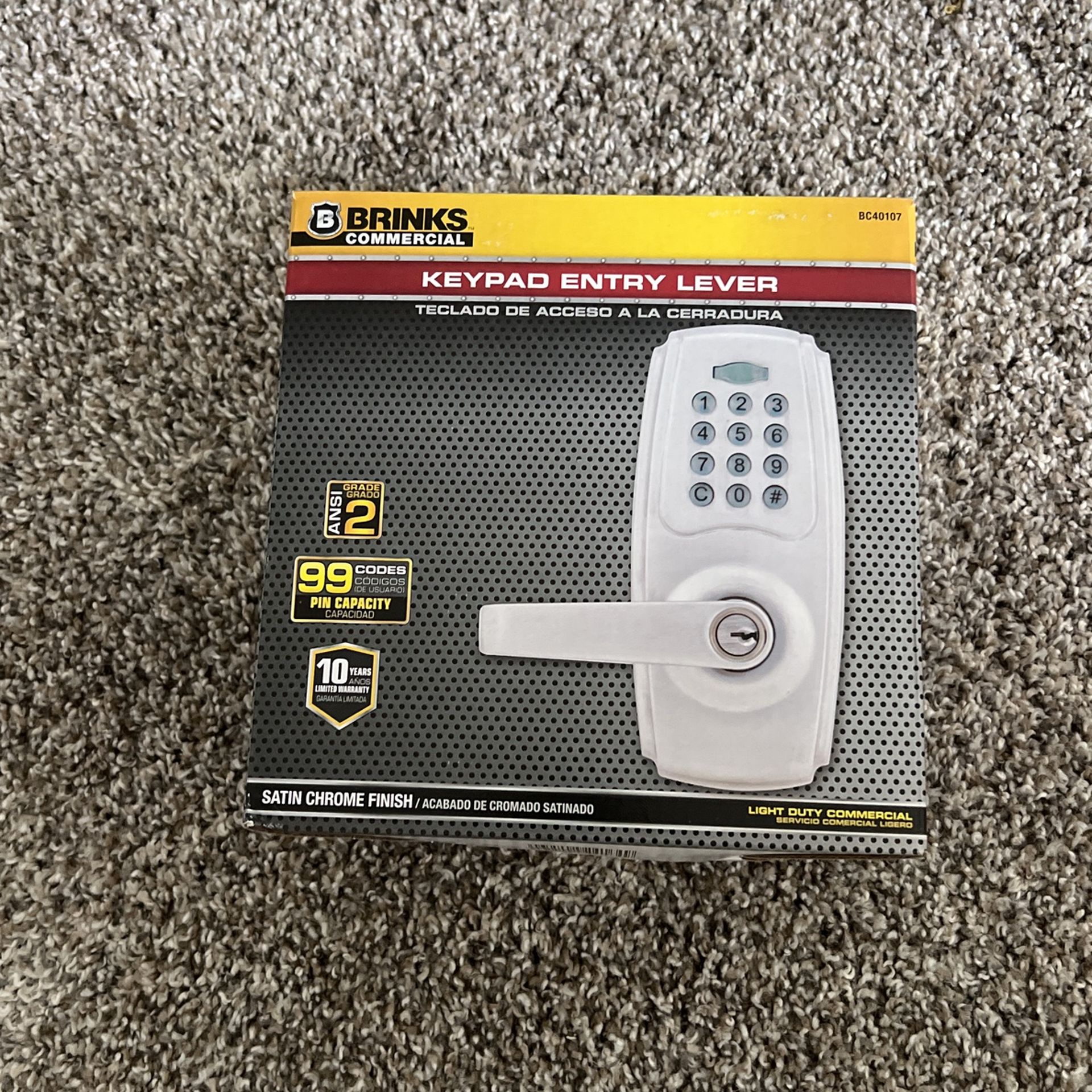 Brinks Commercial Keypad Entry Lever