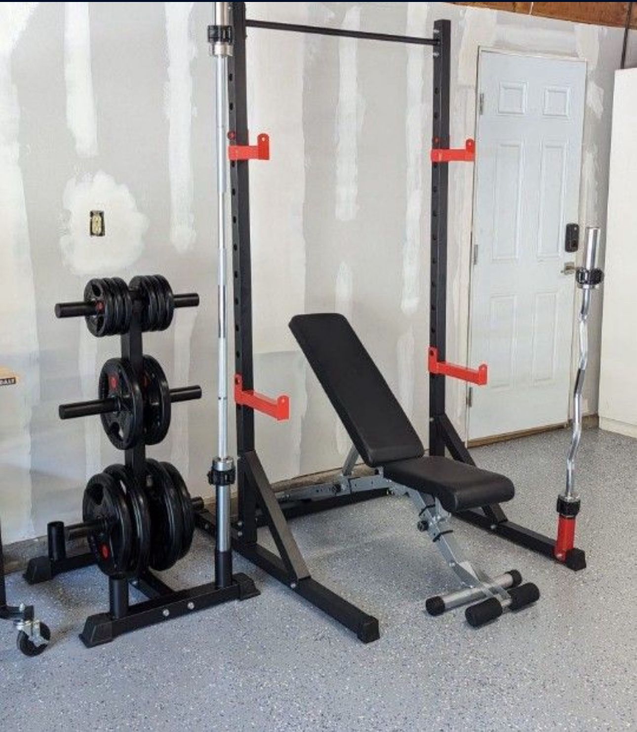 Squat Rack Adjustable Bench Weight Bench Olympic Barbell