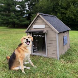 Dog House(30.5"L)-Metal Chew-Proof & Waterproof Roof - PET45