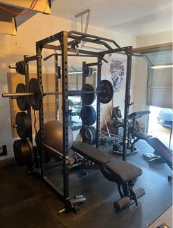 HOME GYM Power Rack with Weights and Bench