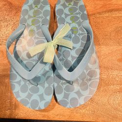 Coach Flip Flops – Women’s Size 9 – Light Blue – Clean!